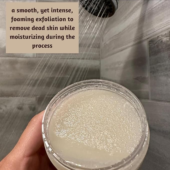 The Lotion Company Sugar Scrub – Fragrance Free Exfoliating Body Wash, Unscented, Paraben Free, Cruelty Free, Gentle Bath & Shower Exfoliator, Made in USA; 11 ounces