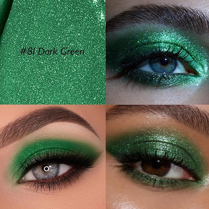 Cream Eyeshadow Stick, Green Shimmer Eye Shadow for Older Women Long-Lasting Waterproof, Metallic Eyeshadow Pencil Crayon Buildable & Blendable High Pigmented Sparkle Eye Highlighter Makeup