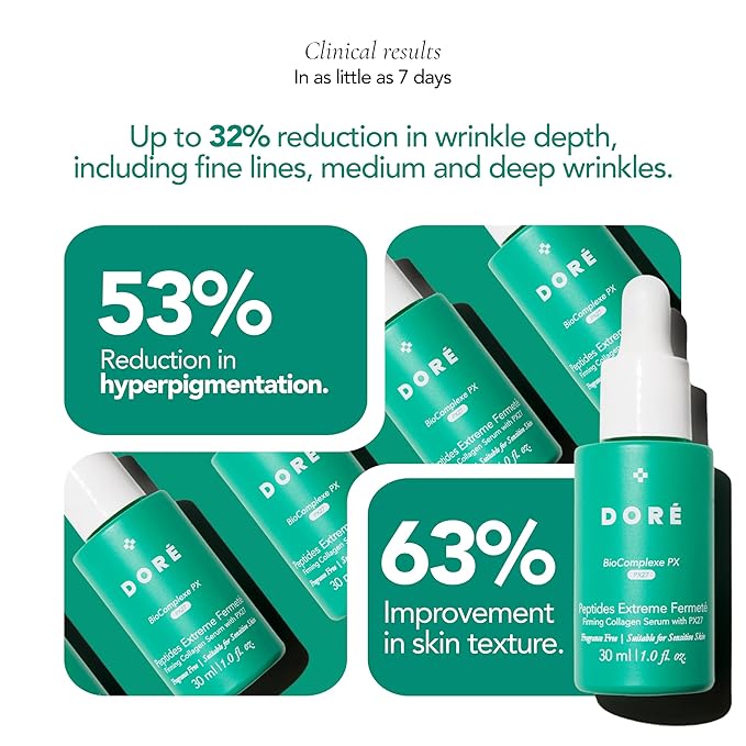 Dore - Peptides Extreme Fermeté Collagen Firming Serum (30ml), Peptide Serum for Anti-aging, Facial Serum with Peptides, Overnight Face Serum for Wrinkle Reduction with Hydration, Women's Skincare