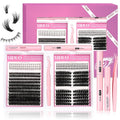YIDUO 3 style Lashes Clusters Kit with Bottom Lash Cat-Eye Wispy Individual Faux Mink Fake Eyelashes, Volume Studio Effect, 498Pcs DIY False Eyelash Extensions with Bond and Seal|Removers|Tweezers