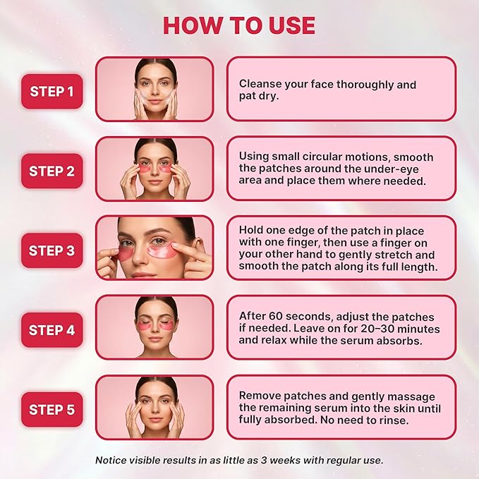 19/90 PDRN Revitalizing Hydrogel Eye Patches for Dark Circles & Puffiness - Pink, Caffeine, Hyaluronic Acid, Hydrating Treatment for Women - Under Eye Mask, Brightening, Cooling - Pink (30 Pairs)