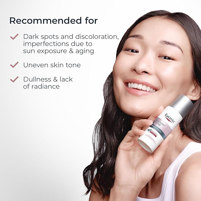 Eucerin Radiant Tone Night Cream, Dark Spot Corrector with Thiamidol, Night Moisturizer for Face, All Skin Types, 1.7 Oz Bottle