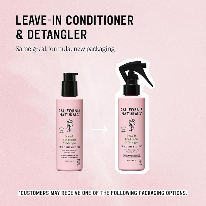 California Naturals Leave-In Conditioner for Dry Hair, Lightweight Hair Treatment with Rose Water and Argan Oil, Color Safe, Paraben & Sulfate Free, Natural, Vegan, For All Hair Types, 6 fl oz