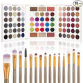 UCANBE Eyeshadow Palette with 15 Brushes Makeup Sets, Pigmented Eye Makeup Pallet Holiday Gift Set, Matte Smokey Rosy Neutral Glitter Eye Shadow Powder & Contour Highlight Blush All-in-One Make Up Kit
