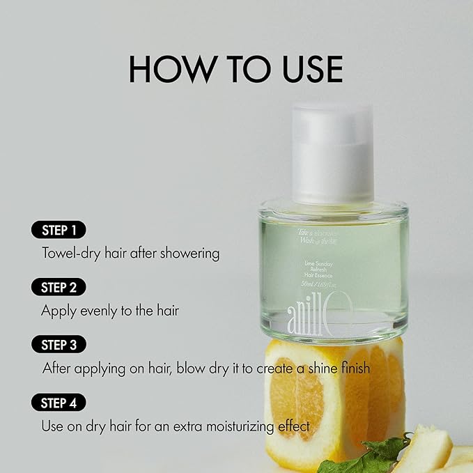 ANILLO Sunday Refresh Lime Hair Essence with Vitamin C, Tea Tree Leaf Oil, and Green Mint - Enhancing Hair Vitality, Citrus Scent, Paraben-Free (50ml / 1.69 fl. Oz)