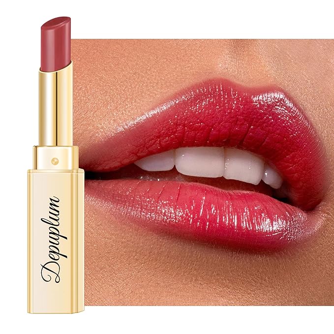 Depuplum Cherry Red Lipstick for Women Moisture Lip Gloss Tinted Lip Balm Sheer Lipsticks for Mother's Day Nourishing Hydrate Glossy Lipstick for Dry Lips,DM98 Cherry Plum