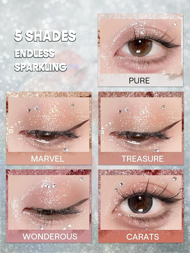 SHEGLAM Enigma Sparkly Eyeshadow Longwear Eyeshadow Single, High-Pigment Eye Shadow Compact, Smooth & Blendable Colors-Stunner