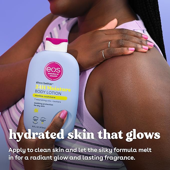 Bundle of eos Shea Better Body Lotion + Body Oil, Vanilla Cashmere, 24-Hour Moisture Skin Care, Lightweight & Non-Greasy, Natural Shea, Vegan