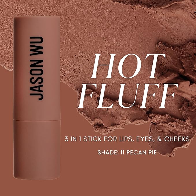 Jason Wu Beauty Hot Fluff Modern Matte Lipstick - 3-in-1 Lipstick, Blush, Shadow, 3.8g 0.134oz (Pecan Pie, 3.8g)