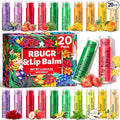 RBUGR 20 Pack Lip Balm Bulk- 12 Flavored Lip Balm Set Natural Moisturizing Hydrating for Dry Cracked Lips, Valentines Gifts for Women & Party Favors Mini Balm Pack (4.2g/0.15oz)