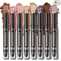 LANGMANNI 8Colors Dual-Ended Cream Eyeshadow Stick Set – Silky Smooth, Waterproof & Transfer-Proof, Built-in Blender Brush, All-Day Matte & Shimmer Wear Eye Makeup(#C)