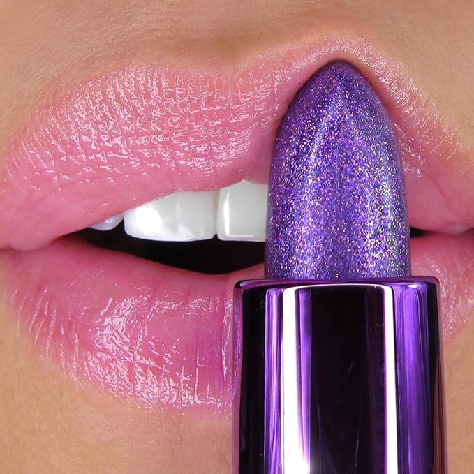 Winky Lux Amethyst Glimmer Balm – Nourishing pH Lip Balm with Color Changing Tint, Hydrating Ceramides Soften Lips, Coconut Scent