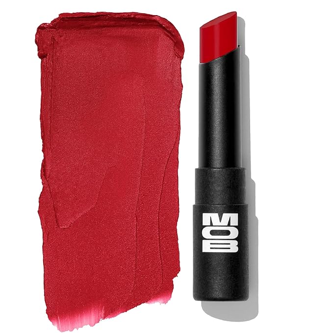 MOB Beauty Soft Matte Lipstick, M67 Red, Long Lasting, Weightless Blurring Lip Color Infused with Skincare, Vegan, Silicone-Free, Cruelty Free