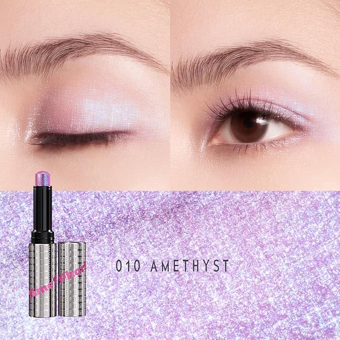 Illumina Jelly Gel Eyeshadow Stick, 010 Amethyst - Cool Lavender Shimmer Sparkle Finish, Cream Texture With Cooling Feel, Long-Lasting Crease-Proof Smudgeproof Eye Shine, Easy Application