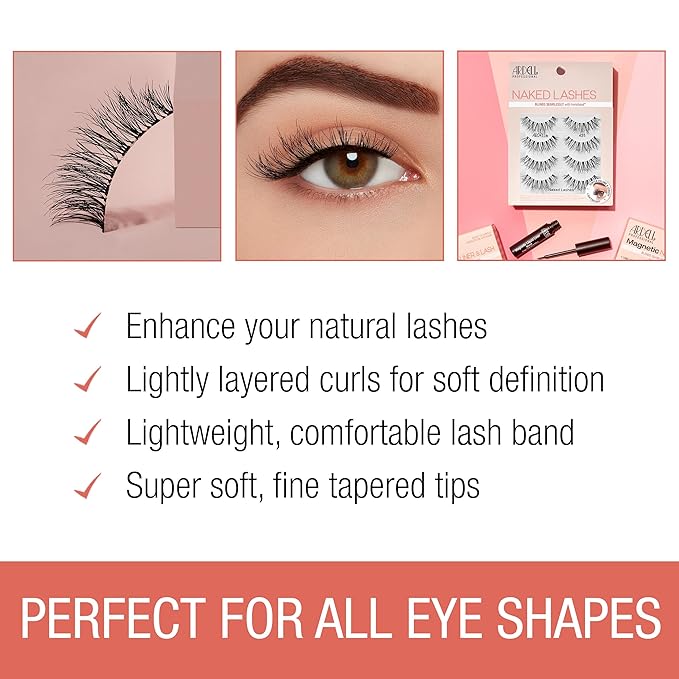 Ardell Naked Lashes 427 – Subtle Volume & Length Natural Look Eyelashes with Invisiband, 4 Pairs