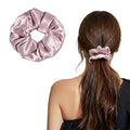ZLYC 100% Mulberry Silk Hair Tie Scrunchie 19 Momme Gentle Creaseless Dent-Free Ponytail Holder for Women, 6cm Solid Pale Dusty Pink