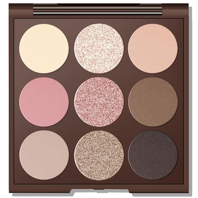 MYSTER ROSEY Neutral Eyeshadow Palette, Nude Eyeshadow Palette, Matte Eye Shadow Makeup Palette with Mirror, Long-Lasting Wear, Vegan, Cruelty-Free - 0.5oz