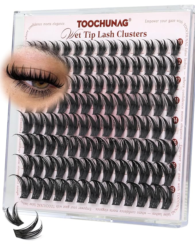 TOOCHUNAG Manga Lash Clusters Bunny Cluster Eyelash Extensions 10-18mm Fairy Spiky False Eyelashes Clusters D Curl Cluster Lashes Individual for Baddie Anime Eye Lash Extension