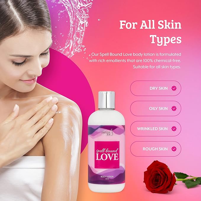 Home Spa Gift 10oz Deep Moisturizing Fragrance Body Lotion & 8 oz. Fine Fragrance Body Mist Set Luxury Self-Care Combo for Women and Girls (Spell Bound Love) – Mother's Day Gift for Mom