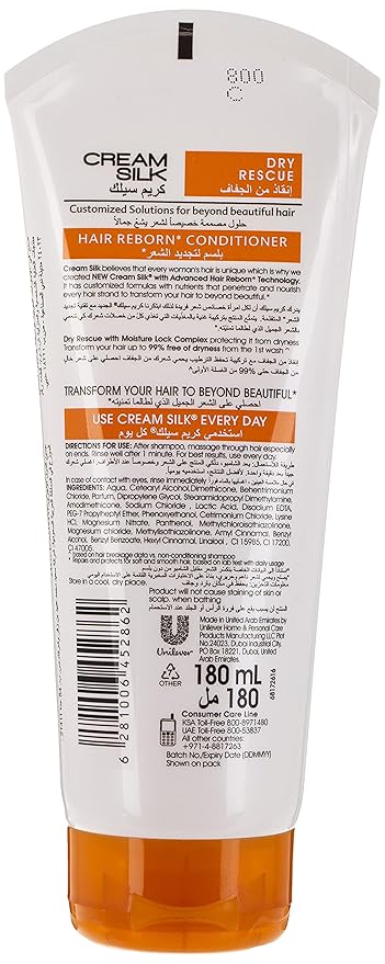 Cream Silk Daily Treatment Conditioner, Dry Rescue, 180 ml
