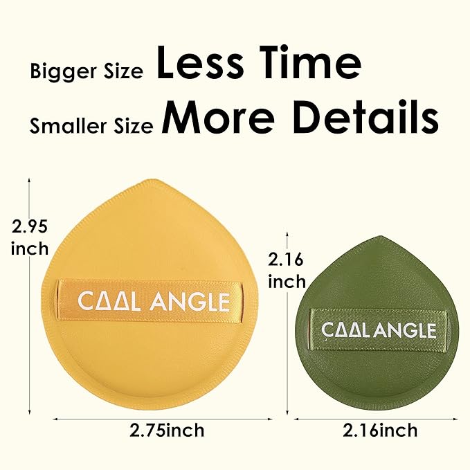 COOL-ANGLE 4Pcs X-Large Makeup Sponge Puff Set For Foundation Concealer & Powder, Latex Free Blender Sponges Puff For Natural And Easy Makeup, Soft Long-lasting And Beginner-friendly