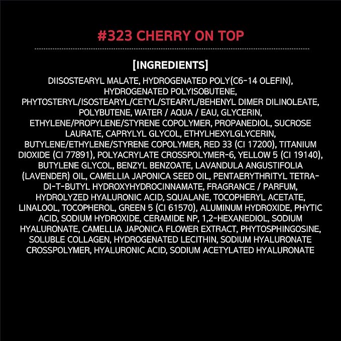 HERA Sensual Tinted Shine Lip Serum #323 CHERRY ON TOP | Weightless Sleek Shine, Transfer-Resistant Color, 12-Hour Soft Lip Stain Oil, Double Hydration wih Hyaluronic Acid, High-Gloss Finish, 0.30 oz.