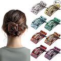8 Pack French Flat Hair Clips for Women – Large Matte No-Slip Claw Barrettes for Thick & Thin Hair, Strong Hold Styling Accessories (Leopard)