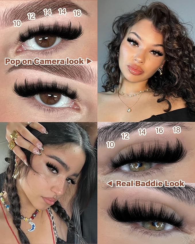 Fluffy Volume Lash Clusters, Plush 3D Eyelash Clusters Manga Thick Cluster Eyelash Extensions D Curl Cluster Lashes Soft 10-18mm 168pcs Individual lashes for All Eye Shapes DIY at Home by Vanssymunlin