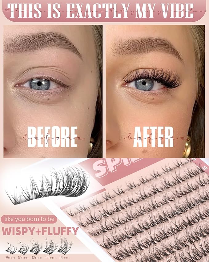 Spider Lash Clusters Wispy Fluffy Eyelash Clusters Natural Cluster Eyelash Extensions Breeze Individual Lashes Clusters Clear Band Cluster Lashes Pestañas Postizas Naturales by TNFVLONEINS