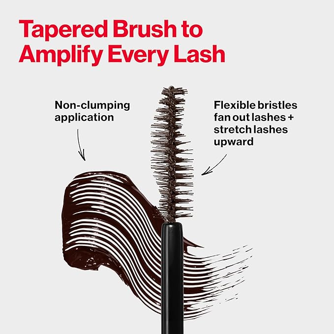 Revlon ColorStay Xtensionnaire Lengthening Lash Serum and Mascara In One, Tapered Brush for 2X Longer Looking Eyelashes, Infused with Pro Vitamin B5, Smudge-Proof, 203 Black Brown
