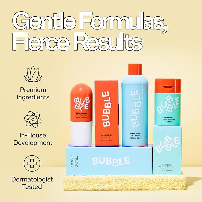 Bubble Skincare Power Wave Face Moisturizer - Hydrating Peptide Facial Cream for Dry, Sensitive Skin with Jojoba Oil - Lightweight Daily Skin Barrier Repair (50 ml)