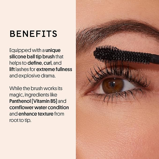 Winky Lux ExtravaLash Mascara – Volumizing, Lengthening, Defining & Curling with Buildable Formula, Intense Pigment, Silicone Ball Tip Brush, Black Mascara Eye Makeup