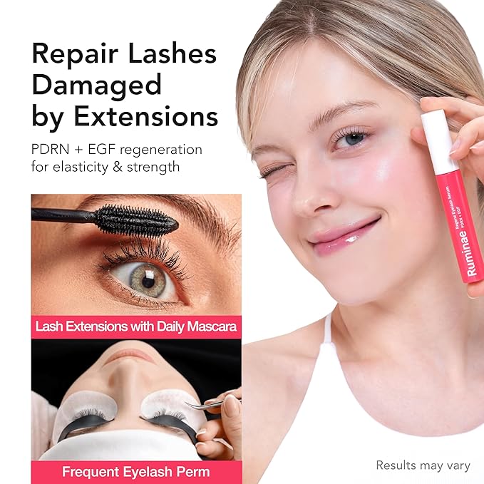 Advanced Lash Repair Serum for Damaged or Extension-Weakened Lashes | PDRN & EGF Recovery Formula with Keratin, Peptides & Amino Acids | Prostaglandin-Free, Korean Lash Serum (0.3 fl oz)