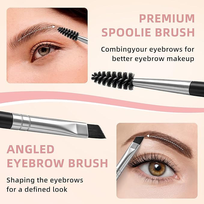 Eyebrow Pen Makeup Kit, Waterproof 4-Tip Microblading Eyebrow Pencil & Eyebrow Pomade, Dual-Ended Brush, Long-Lasting Smudge-Proof Brow Kit for Natural Wild Brows, Dark Brown