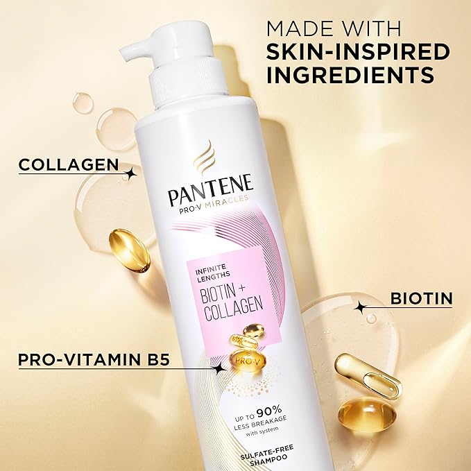 Pantene Pro-V Miracles Infinite Lengths Biotin + Collagen Sulfate-Free Shampoo 13.5 FL OZ