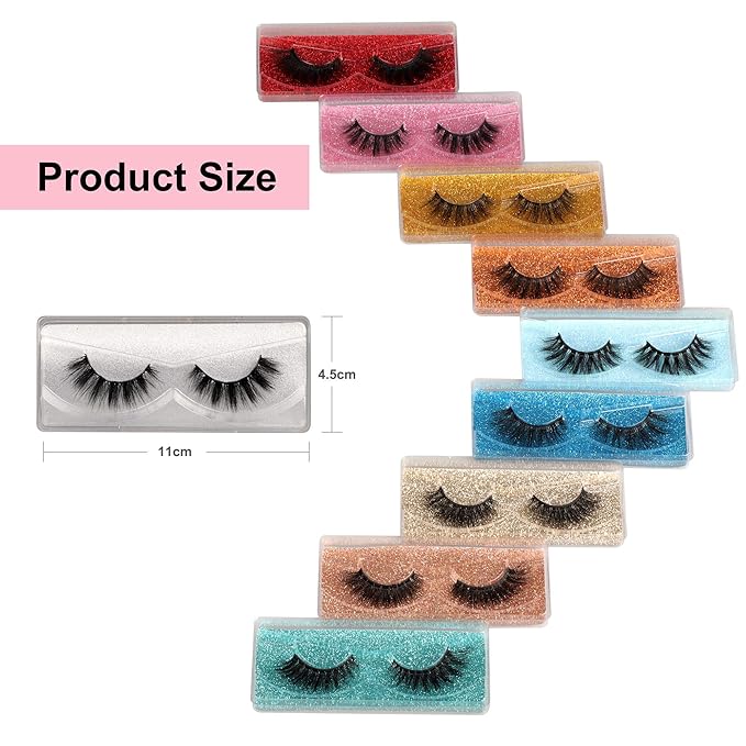 Newcally Lashes False Eyelashes Natural 3D Faux Mink Lashes 10 Pairs 10 Styles Wispy Fake Eyelashes Dramatic Handmade Reusable Lashes Pack with 10 Portable Eyelash Boxes