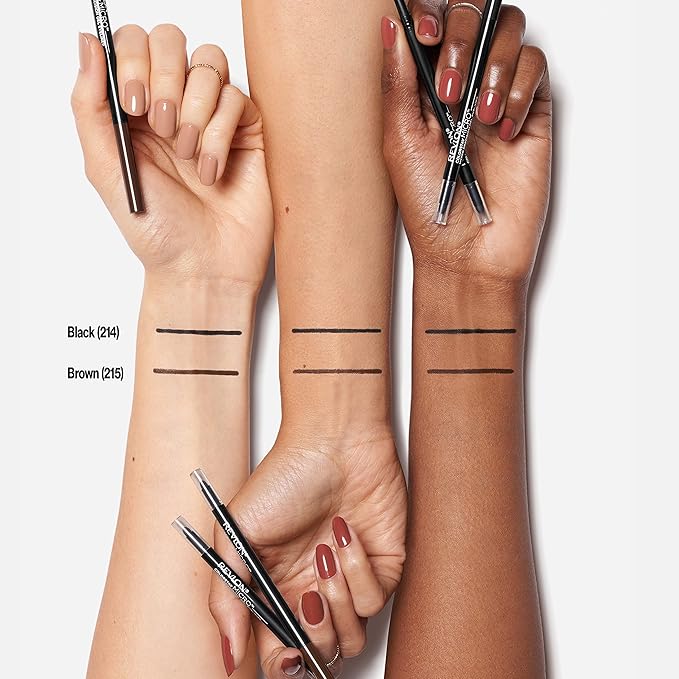 Revlon Gel Eyeliner, ColorStay Micro Hyper Precision Eye Makeup with Built-in Smudger, Waterproof, Longwearing with Micro Precision Tip, 214 Black, 0.002 oz