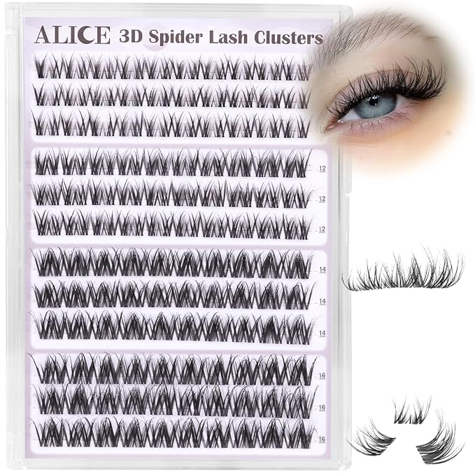 Spider Lash Clusters Wispy Volume Eyelash Extensions 3D Natural Breeze Eyelash Clusters Thin Band Individual Lashes DIY Lash Extensions 10-16mm by ALICE