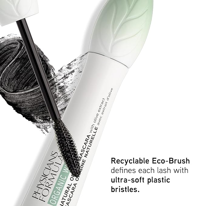 Physicians Formula Organic Wear Lash-Boosting All Natural Mascara, Lifts, Lengthens, For Sensitive Eyes, Dermatologist Tested - Natural Origin Black