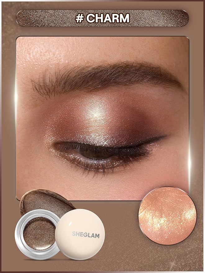 SHEGLAM Starstruck Cream Eyeshadow Pot High Pigment Long-lasting Shimmer Single Eyeshadow-Charm