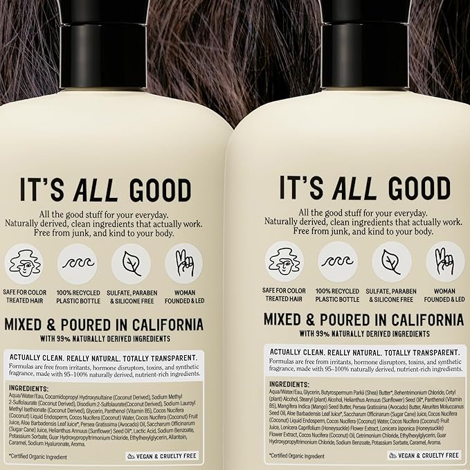California Naturals Classic Clean Vanilla Bloom Shampoo & Conditioner Set, Natural, Vegan, Cruelty, Silicone, Paraben, and Sulfate Free Shampoo, All Hair Types, 20 Fl Oz (Pack of 2)