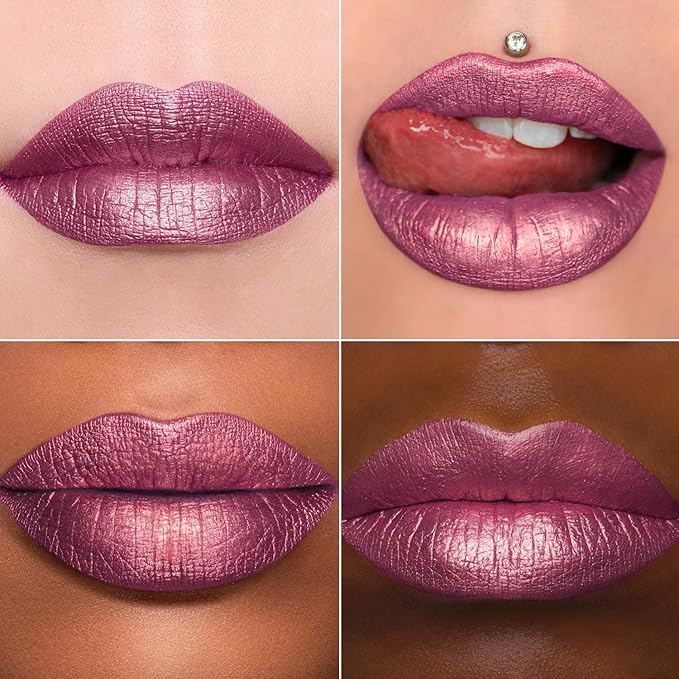 MAKI YIKA Metallic Pink Lipstick Long Lasting Hot Pink Lipsticks for Mother Women High Shine Glitter Lipstick No Smudge Transferproof Liquid Lip Gloss (BR01 Love Story)