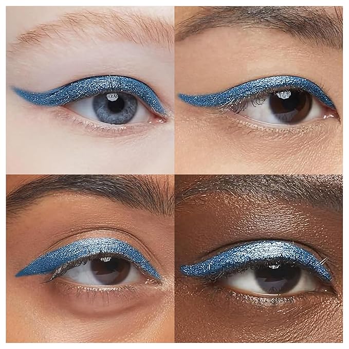 EPILYNX Liquid Eyeliner - Hypoallergenic Eyeliner with Fine Brush Tip, Long-Lasting Waterproof Eye Liner - Cruelty-Free, Vegan, Gluten-Free, Smooth Liquid Eye Liner, Shimmer Royal Blue 2mL