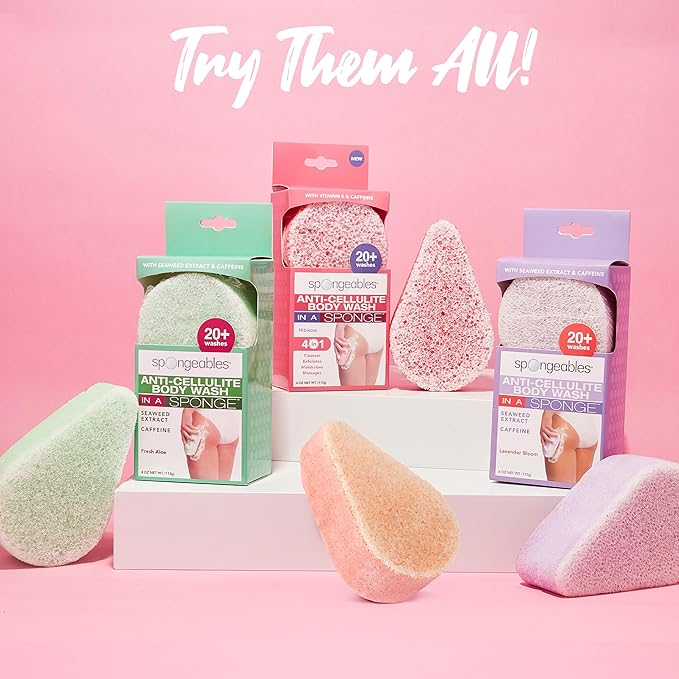 Spongeables Exfoliating Body Wash in a 20+ Wash Sponge, Vitamin C, 1 Count