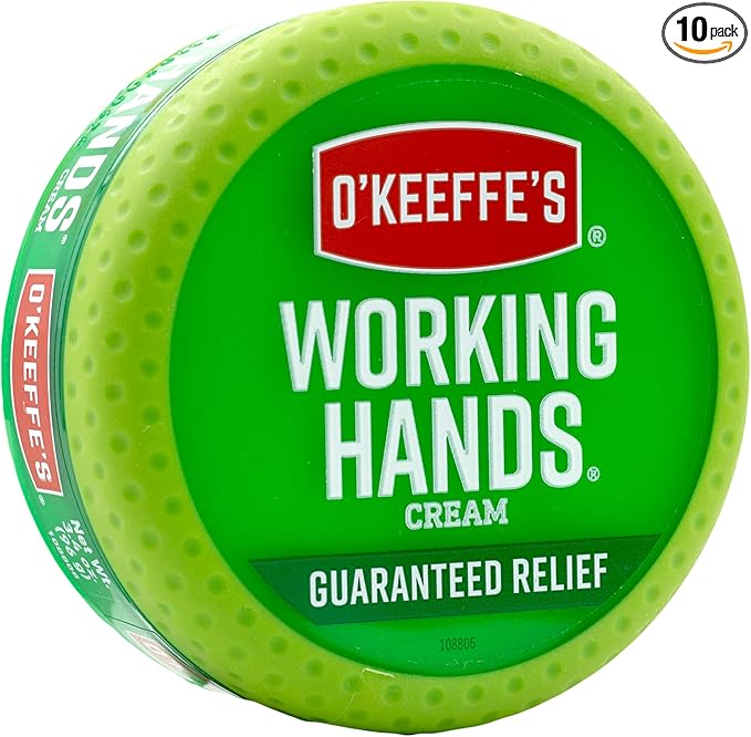 O'Keeffe's K0350002-10 Working Hands Hand Cream in Jar (10 Pack), 3.2 oz