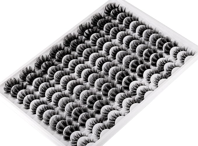 False Eyelashes 48 Pairs 6 Styles Mixed Fake Eye Lashes Bulk Wholesale Dramatic Thick 5D Wispy Strip Faux Mink Eyelashes Multipack