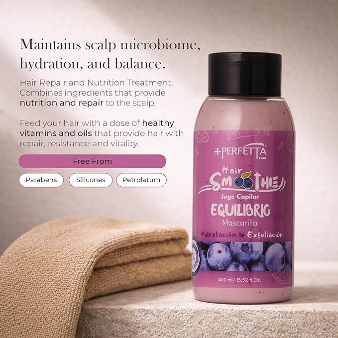 Hair Smoothies Mask - Deep Conditioning Treatment for Dry, Damaged Hair | Hydrates, Repairs & Gently Exfoliates with Natural Oils & Vitamins (Balance)