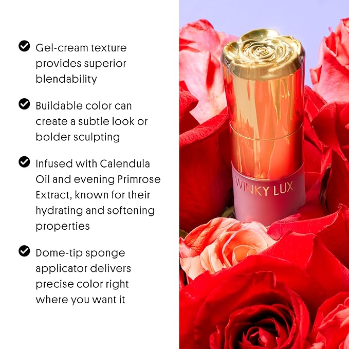 Winky Lux Cheeky Rose Liquid Blush - Gel Cream With Buildable Color, Lightweight Velvet Finish for Long Lasting Color, Dusty Rose Blush, Noble