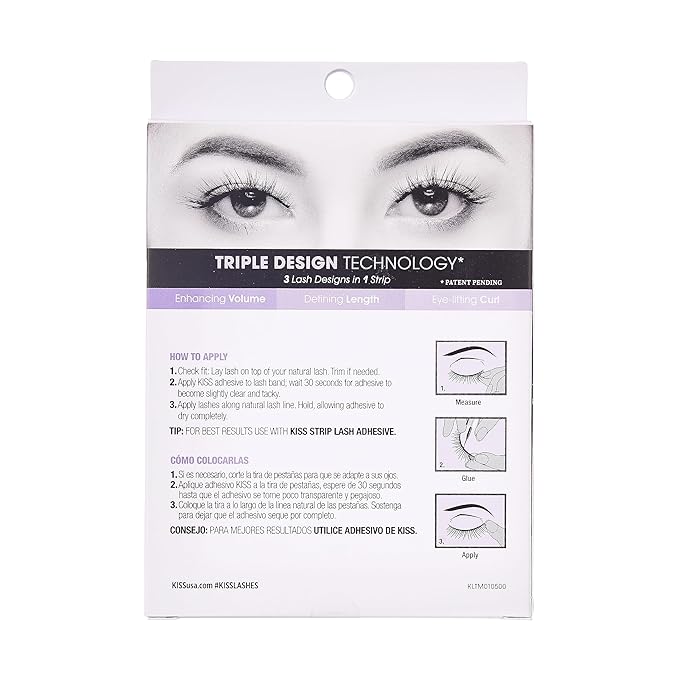KISS Triple Push-Up, False Eyelashes, 'Bombshell', 14mm, Includes 4 Pairs Of Lashes, Easy to Apply, Reusable Lash Clusters (Pack of 2)