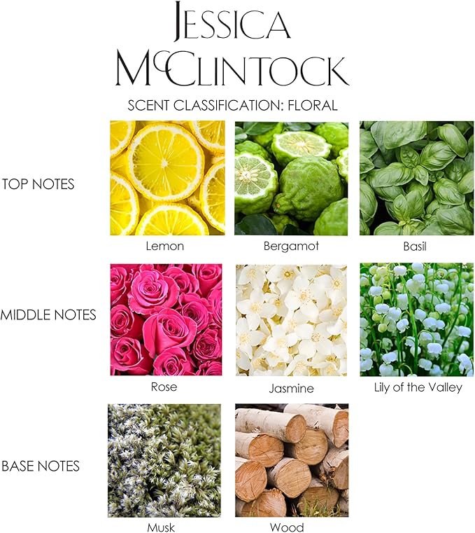 Jessica McClintock Body Lotion for Women, 7 oz - Moisturizing Formula with Shea Butter, Macadamia & Avocado Oils - Floral Fragrance with Bergamot, Rose & Jasmine